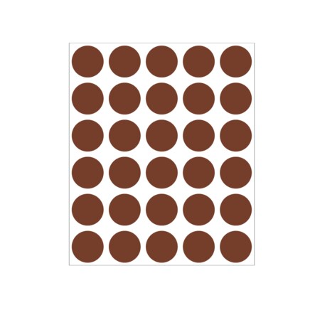 Nevs 3/4" Color Coding Dots Brown - Sheet Form DOT-34M Brown